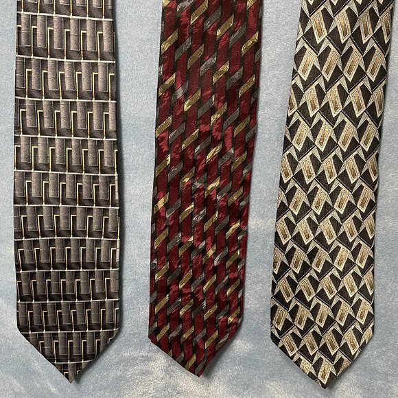 Bundle of 3 100% Silk Used Neckties. Made in the USA. - Picture 1 of 6